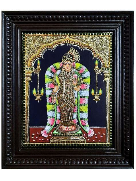 Goddess Andal Prabhu Tanjore Painting With Frame Exotic India Art