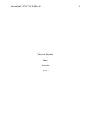 Executive Summary Docx Running Head EXECUTIVE SUMMARY 1 Executive