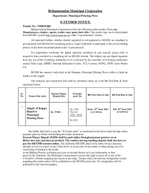 Fillable Online Tender Document For Printing And Supply Of Identity