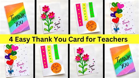 4 Easy And Beautiful Diy Thank You Card For Teachers Diy Card Ideas