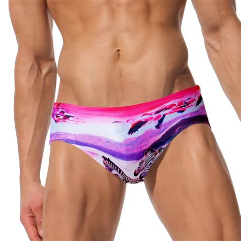 Buy Austinbem Sexy Mens Swim Briefs Printed Beach