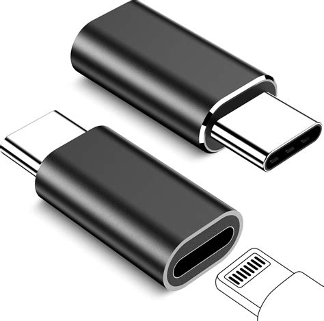 NZGEY Adaptador Lightning fêmea para USB C macho 2 unidades suporta