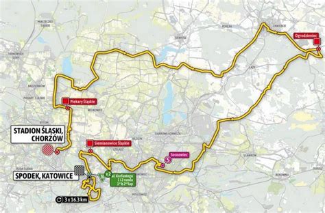 Tour de Pologne I etap Stadion Śląski Katowice MAPA ETAPU