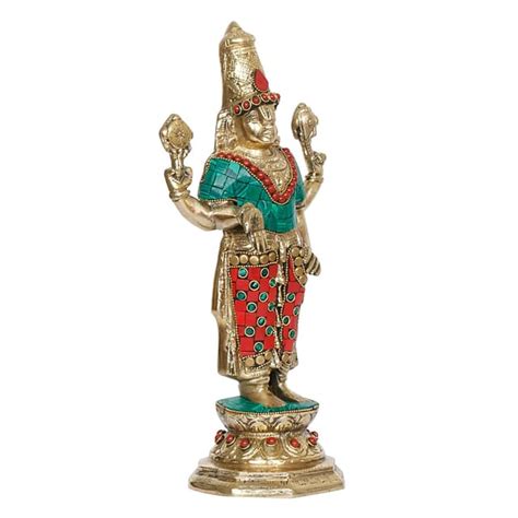 Artvarko Brass Tirupati Balaji Venkateshwara Idol Vishnu Chakra Namah