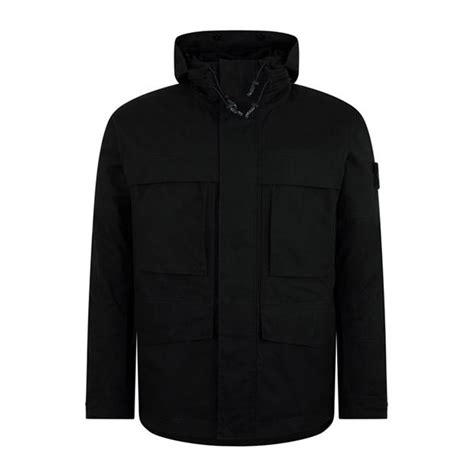 Stone Island Ghost Military Jacket Men Black V0029 Flannels