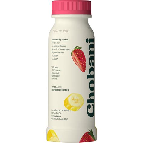 Chobani Straw Nana Low Fat Greek Yogurt Drink Hy Vee