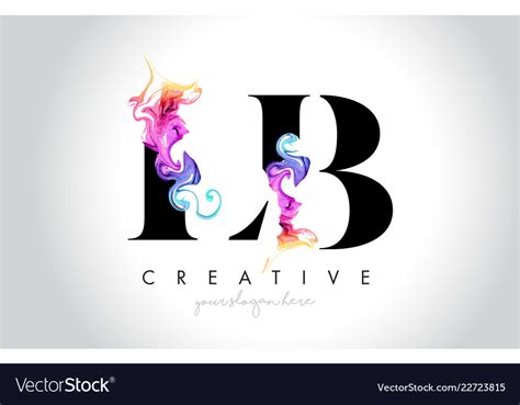 Lb Vibrant Creative Leter Logo Design Royalty Free Vector