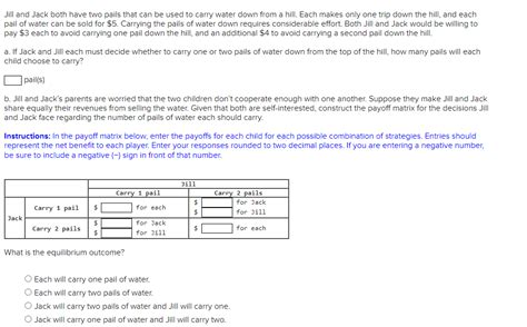 Solved Jill And Jack Both Have Two Pails That Can Be Used To Chegg