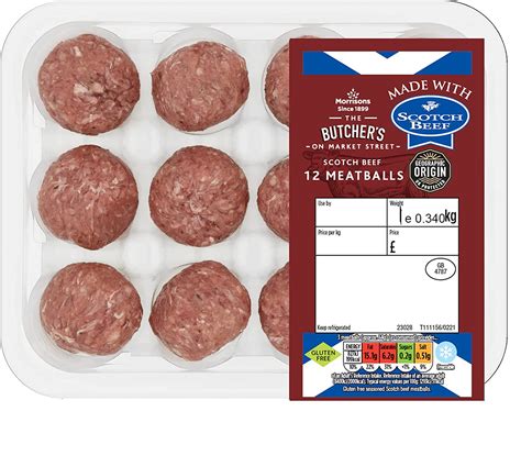 Morrisons 12 Scotch Beef Meatballs 340g Uk Grocery