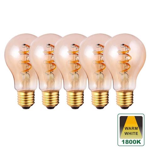 Lighting | 4 Watts E27 LED Bulbs Vintage Warm White Dimmable, Pack of 5 ...