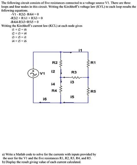 Solved The Following Circuit Consists Of Five Resistances Connected To