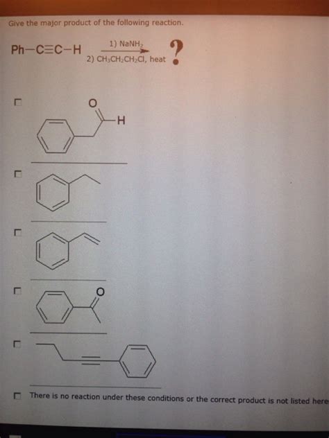 Solved Give The Major Product Of The Following Reaction 1