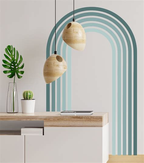 Arch Wall Decal Abstract Shape And Line Art Wall Sticker Mid Century