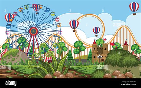 A Abandon Funfair Vector Illustration Stock Vector Image And Art Alamy
