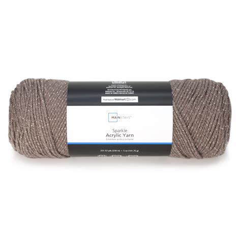 Mainstays 5 Oz Sparkle Acyrilic Yarn 98 Acyrilic 2 Metallic Taupe