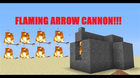 Rapid Fire Flaming Arrow Cannon Minecraft Tutorial Youtube