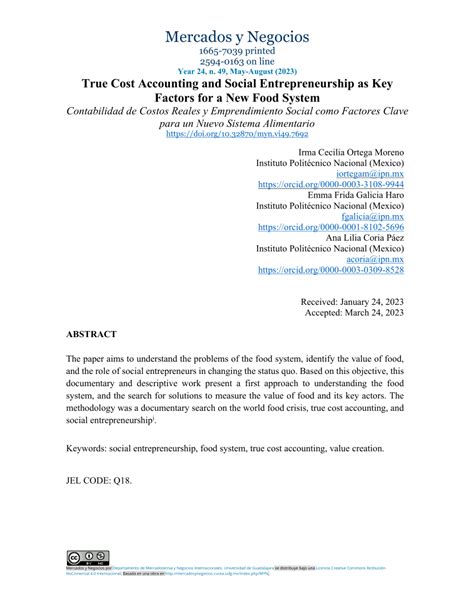 Pdf True Cost Accounting And Social Entrepreneurship As Key Factors