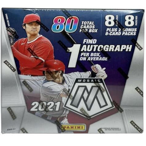 Mlb Panini 2021 Mosaic Baseball Trading Card Mega Box 12 Packs 1