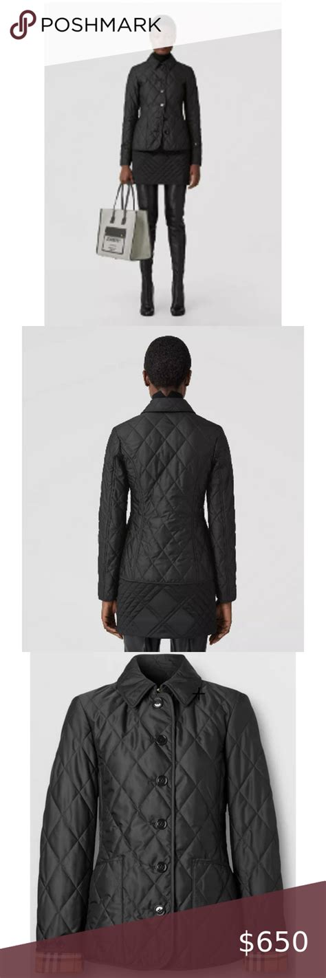 Burberry Fernleigh Thermoregulated Diamond Quilted Jacket Black