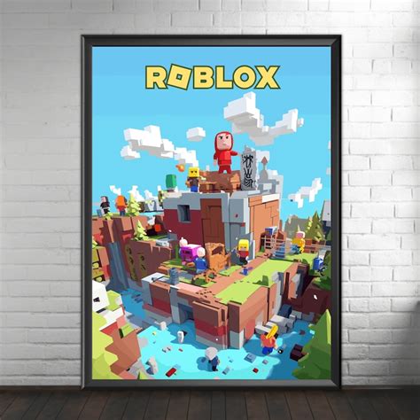 Roblox Print Roblox Poster Gaming Room Poster Minimalist Gaming