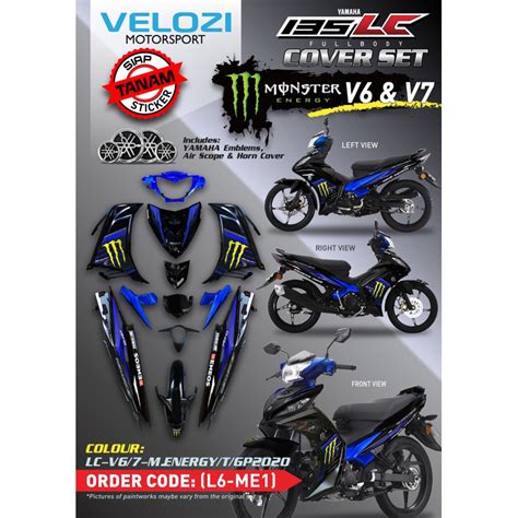 Coverset Lc V V Original Velozi Exciter Monster Energy Ltd Metalic