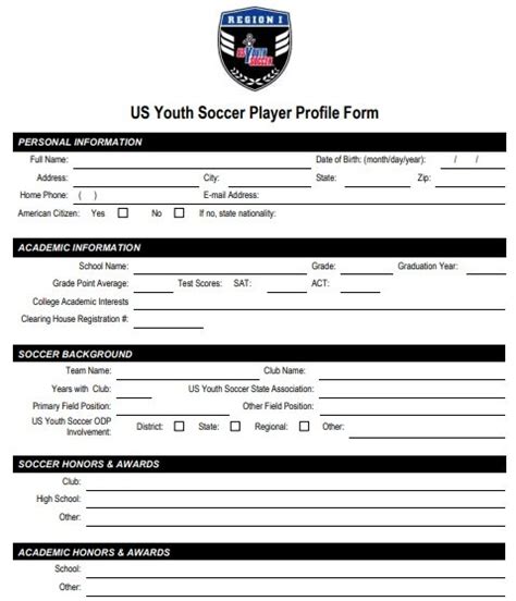 Free Soccer Player Profile Templates Word PDF TemplateData