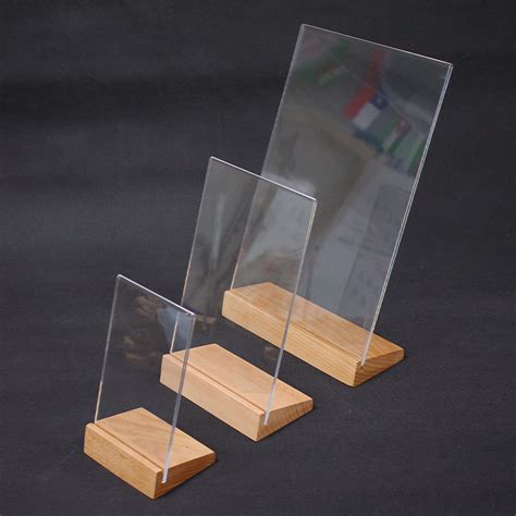 A3 A4 A5 A6 Wooden Base Acrylic Sign Holder Acrylic Holder And