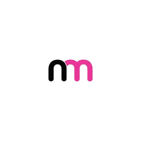 Premium Vector Initial Letter Nm Linked Round Lowercase Logo Black