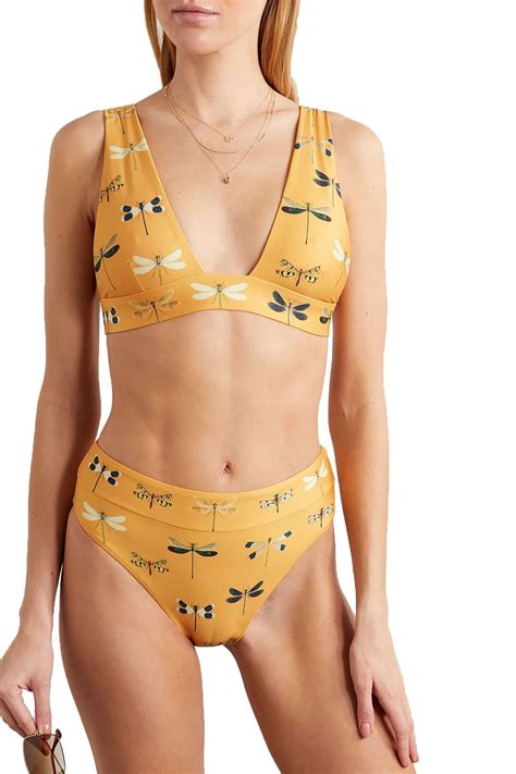 AGUA BY AGUA BENDITA Laurie Printed Triangle Bikini Top THE OUTNET
