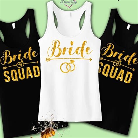 Bachelorette Party Shirts Bride Squad Shirt Bride Tank Top Etsy