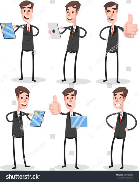 Formally Dressed Businessman Project Manager Cartoon Stock Vector ...