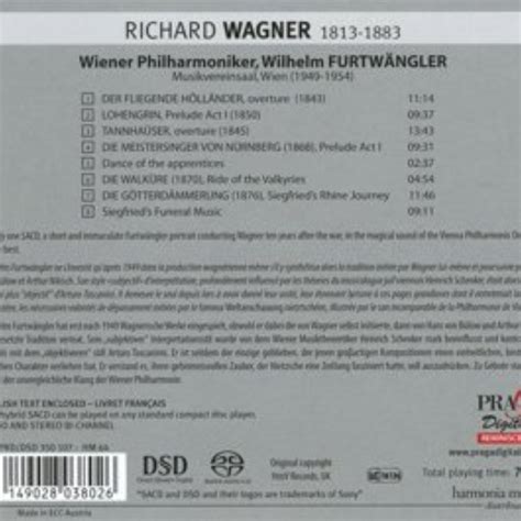 Richard Wagner Orchestral Music Wilhelm Furtw Ngler Wiener