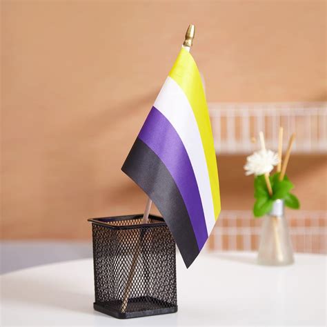 Buy Zxxvzg 25 Pack Non Binary Rainbow Pride Flag Small Mini Flag Wood