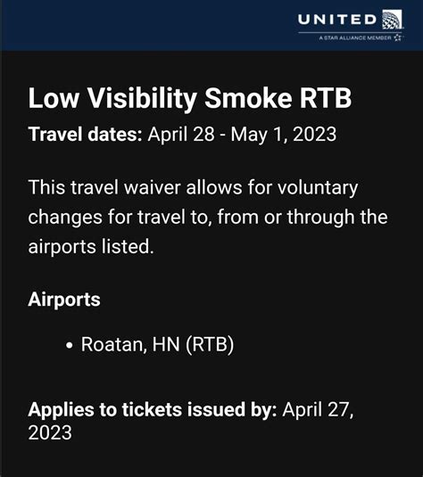 Fyi Low Visibility Smoke Honduras Travel Waiver April 28 May 1