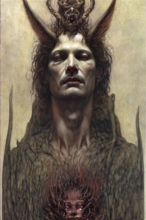 A Portrait Of Lucifer By Wayne Barlowe Gustav Moreau Stable Diffusion