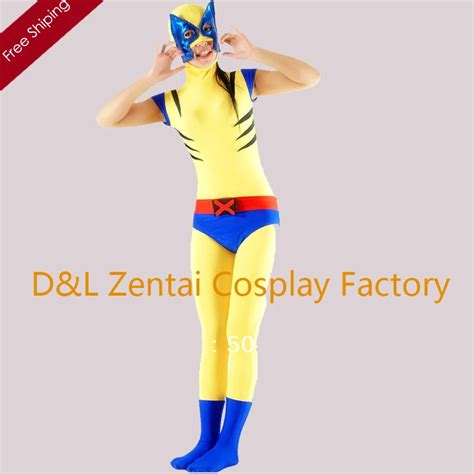 Free Shipping Dhl Sexy Adult Superhero X Men Costume Halloween Costume Lycra Spandex Short