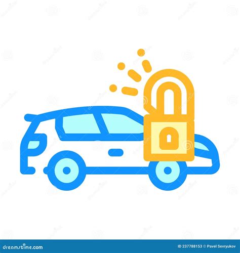 Unlocking Car Color Icon Vector Illustration Stock Vector