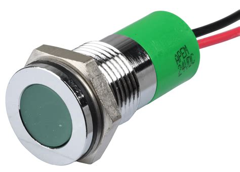 Apm Q F C G E Indicator Led V Dc Mm Wired Green Brc At