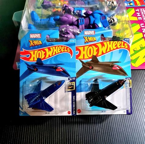 Hot Wheels Marvel X Men X Jet Blue Black Hotwheels Screen Time Hobbies Toys Toys