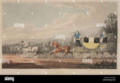 Closed coach pulled by four horses Stock Photo - Alamy