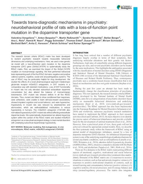 Pdf Towards Trans Diagnostic Mechanisms In Psychiatry