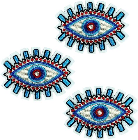 Amazon Pcs Evil Eye Embroidery Patches Blue Hamsa Hand Heart