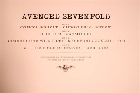 Around The Groove: AVENGED SEVENFOLD "self titled" Vinyl