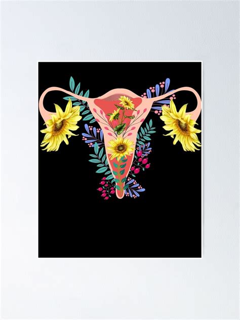 Womens Sunflower Uterus Abstract Floral Uterus Poster For Sale By Ameerasda Redbubble