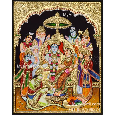 Ramar Pattabhishekam Tanjore Painting Tanjore Painting