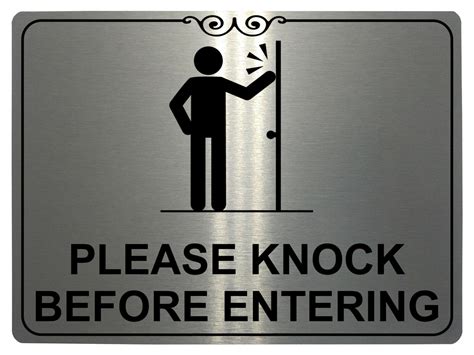 253 Please Knock Before Entering Metal Aluminium Door Sign Plaque House