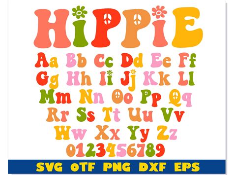 Hippie Font Svg Hippie Font Otf Hippie Letters Svg Cricut Etsy