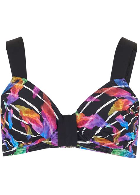 Minimizer Bikini Oberteil Mit Tollem Druck Schwarz Floral Cup F