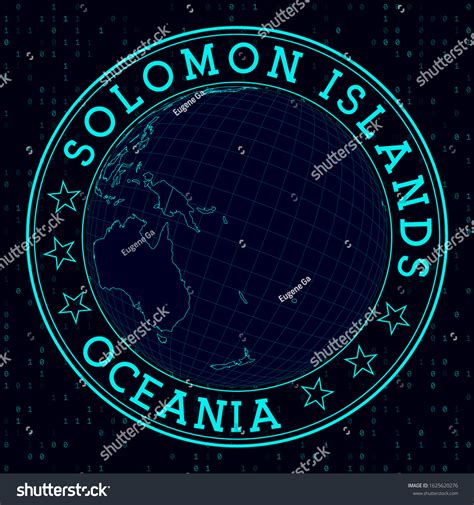 Solomon Islands Round Sign Futuristic Satelite Stock Vector Royalty