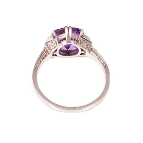 Vintage Amethyst Ring In 14ct White Gold Antique And Vintage Jewellery